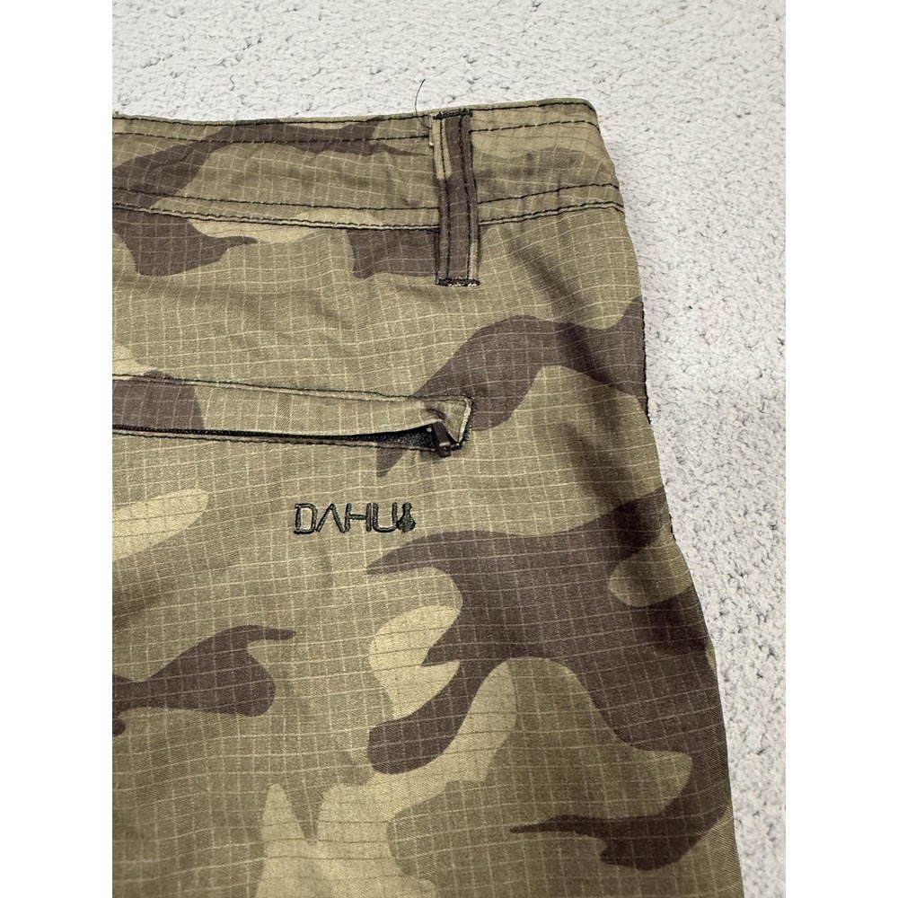 DaHui Hybrid Collection Shorts Mens 32 Green Camo Cargo Stretch 10 Inseam Summer - Picture 11 of 11